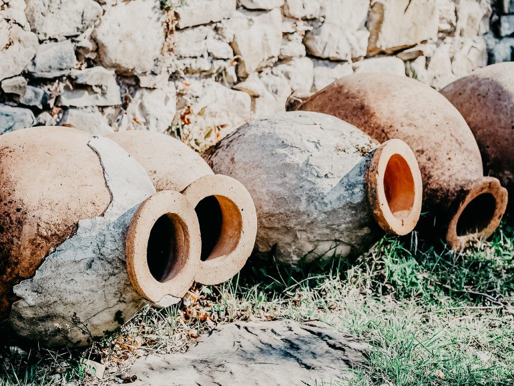 Qvevri are utilized in traditional winemaking in the country of Georgia. In the past, winemakers were buried in a qvevri to ensure a good afterlife. Photo Courtesy Wines of Georgia